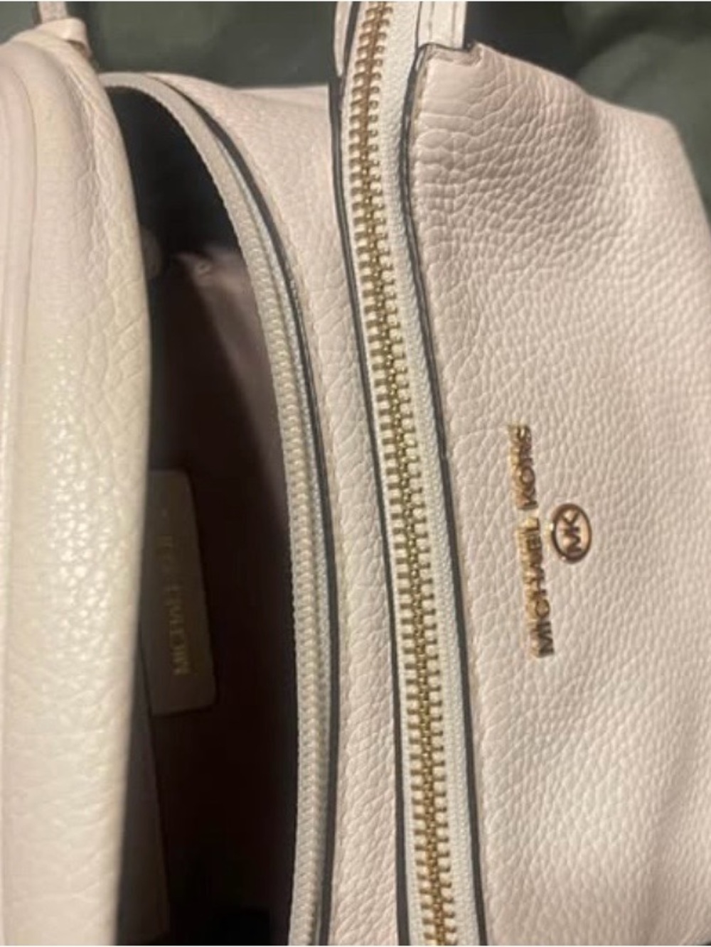 Michael Kors Cream Pebbled Leather Crossbody Belt Bag with Gold Hardware - Picture 3 of 4